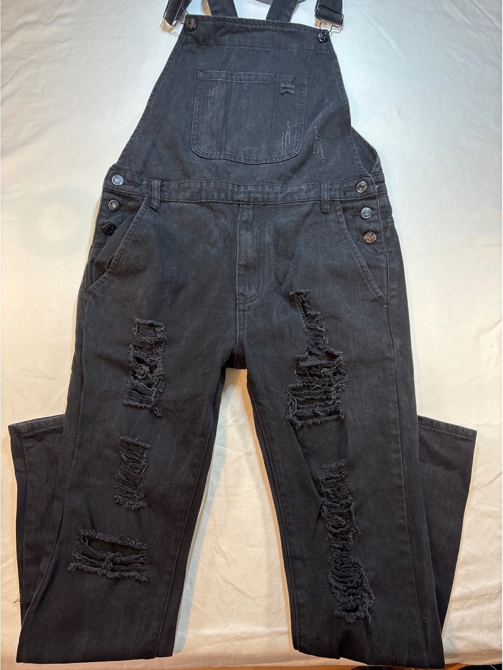UH Women’s Black Distressed Overalls Denim Women’s M
